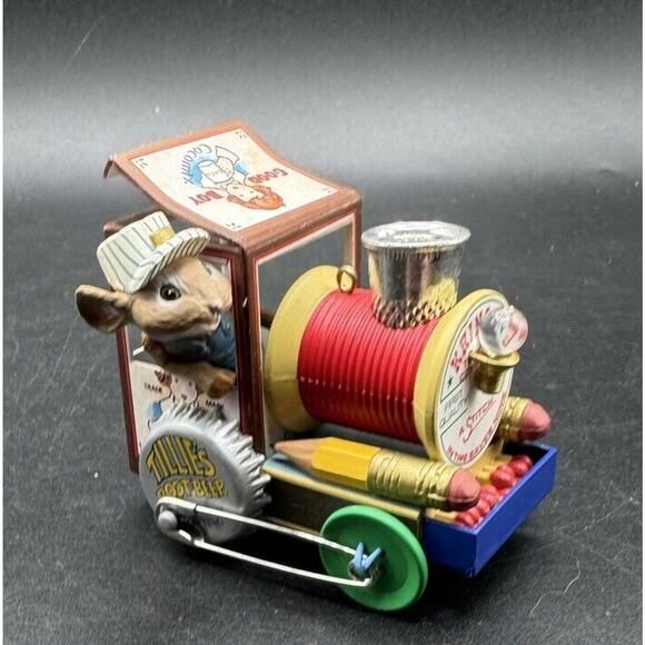 Vintage 1988 Enesco Treasury of Christmas Ornament Merry Christmas Engine -S1M - Picture 10 of 11